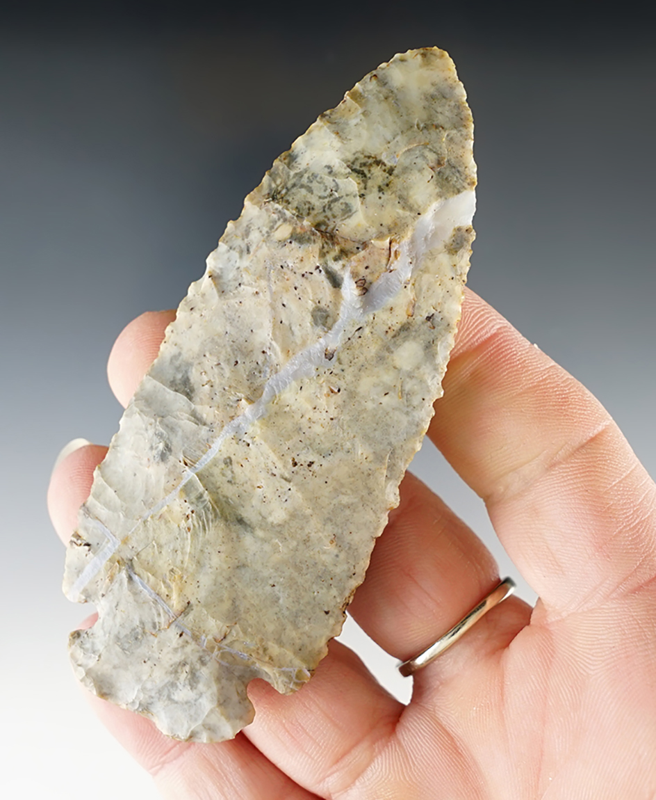 Nice! 3 5/8" Notched Base Dovetail made from beautiful Coshocton Flint. Franklin Co., Ohio.