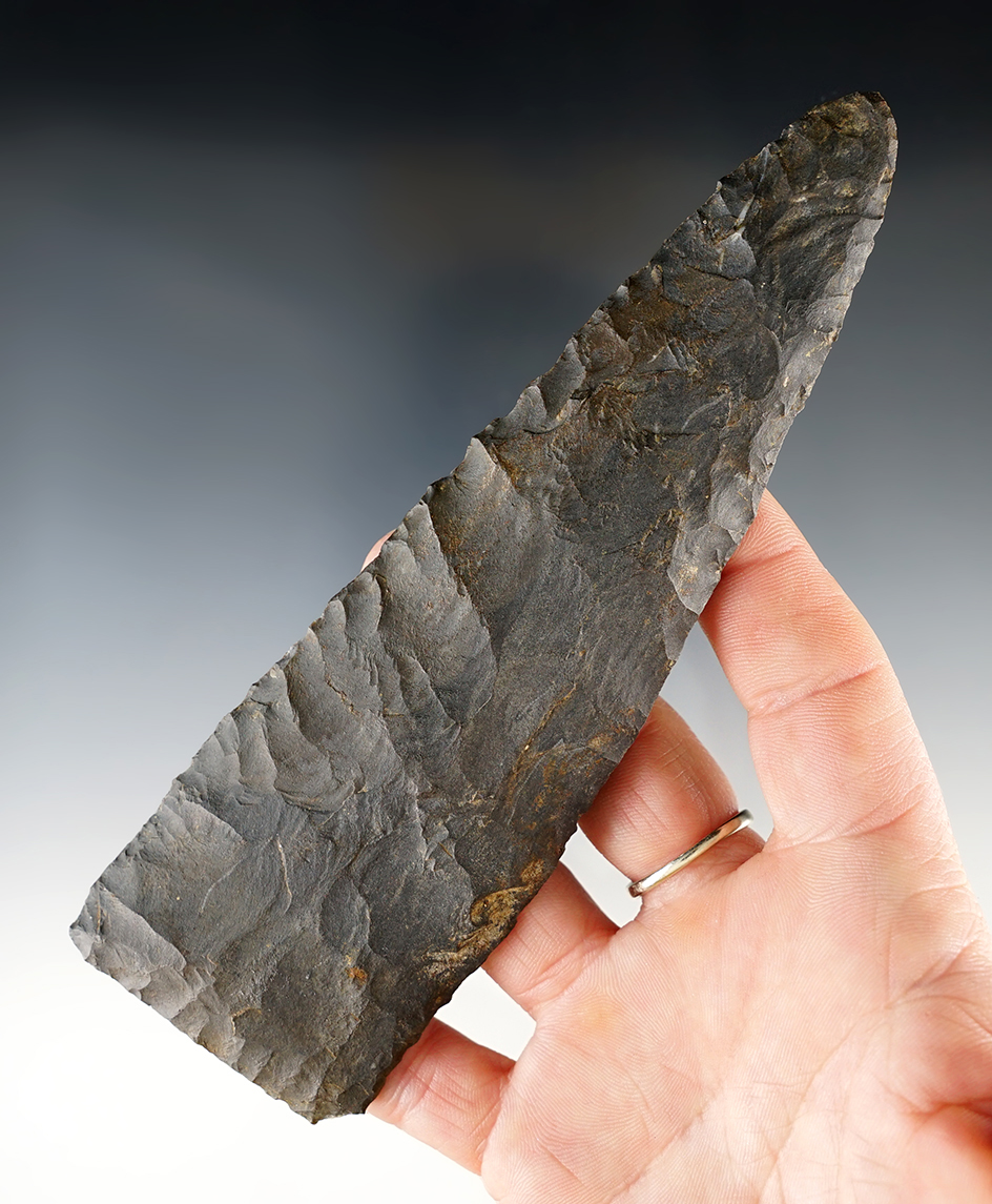 Huge 6 1/16" Copena Blade that is very well patinated - Dover Flint.  Benton Co., Tennessee.
