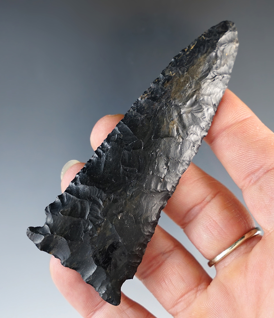 3 3/4" Coshocton Meadowood type. Found in Coshocton Co., Ohio. Ex. VanSteen, Anspaugh.