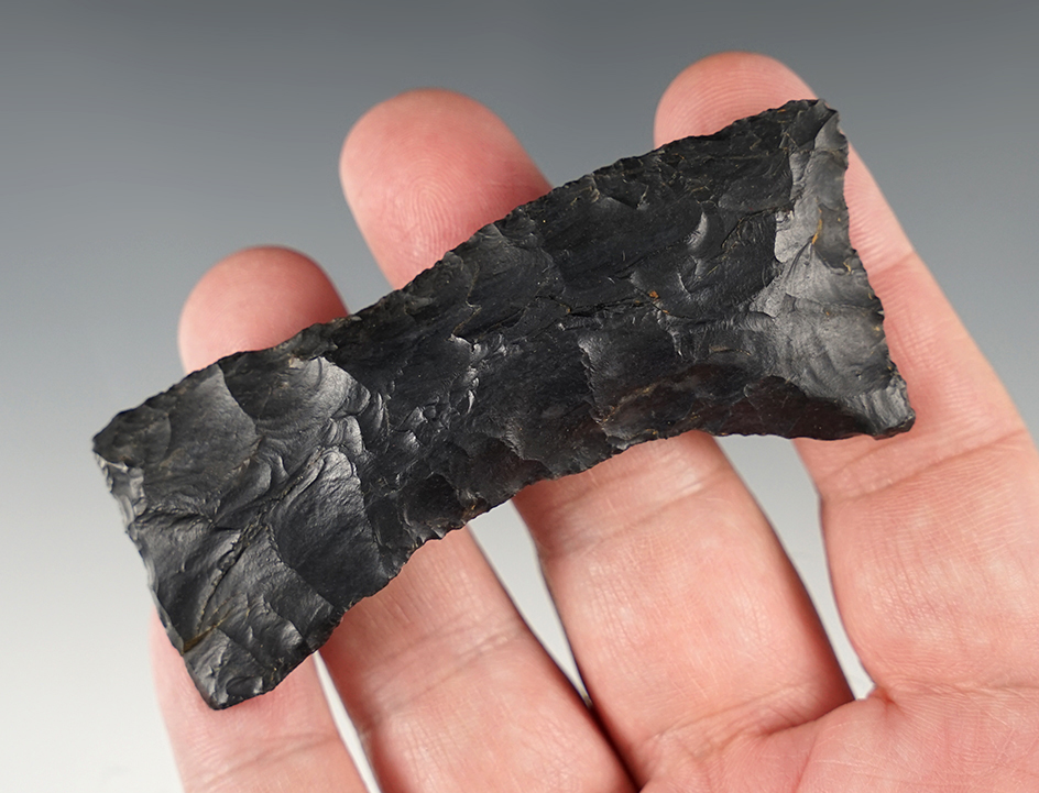 Incredible style on this 3" Paleo Square Knife found in Delaware Co., Ohio. Ex. Jack Hooks.