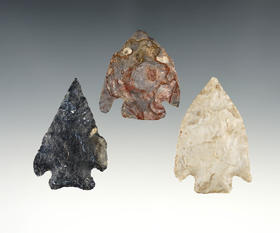 Set of 3 well made Ohio Pentagonal points. The Largest is 2".