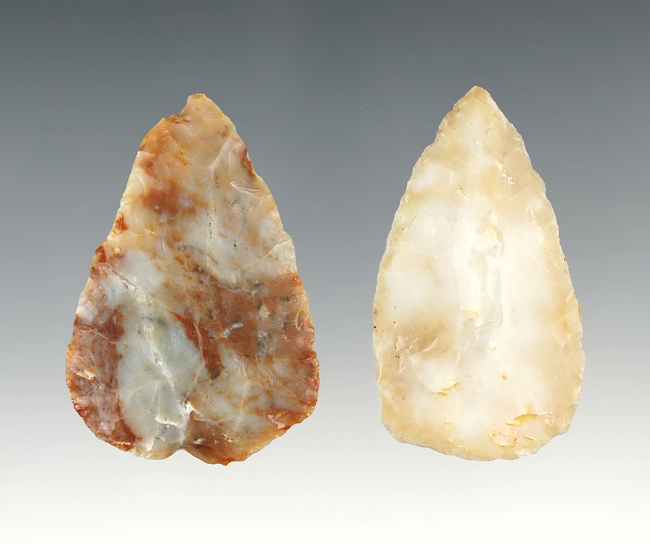 Pair of Ohio Flint Ridge Blades.  The largest is 2".