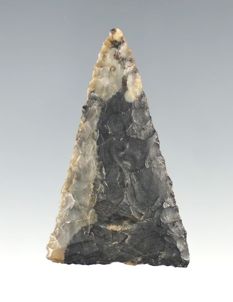 Exceptional 1 7/16" Ft. Ancient Triangle found at the Fuert Site, Scioto Co., Ohio. Ex. Kuhn.