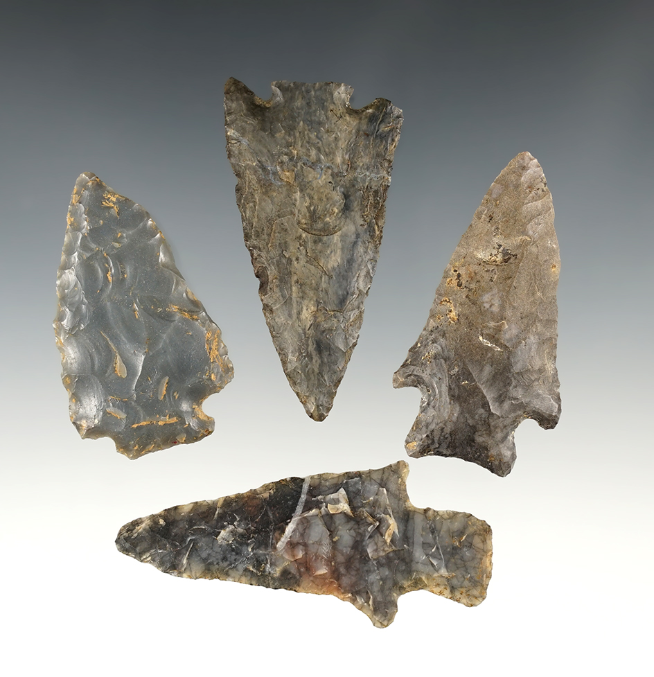 Set of 4 nice Midwest points in good condition. The largest is 2 11/16".