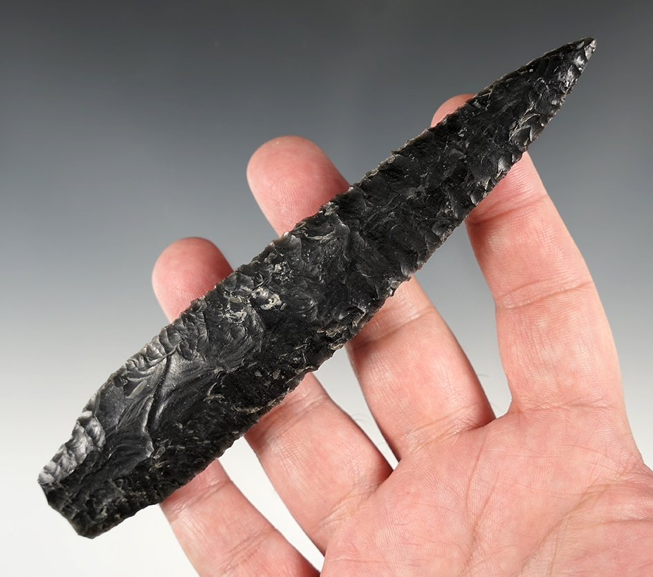 6 1/16" Archaic Stemmed Knife found in Lake Co., Oregon. Ex. Henry "Hank" Casiday. COA.