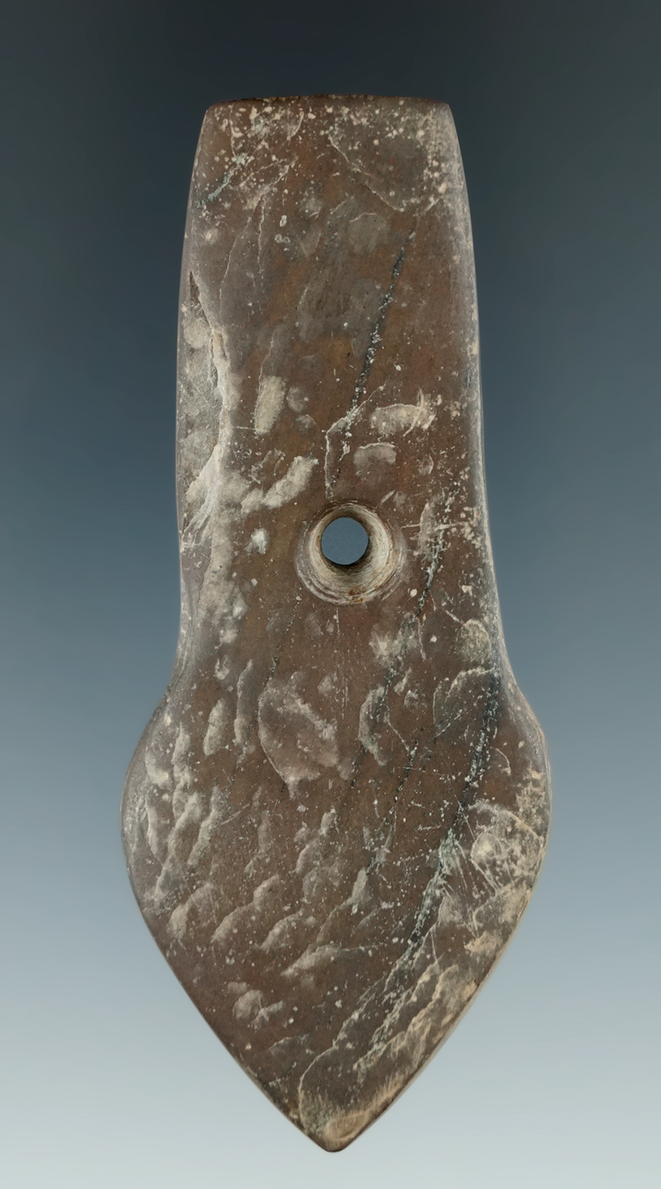 3 1/4" Adena Anchor Pendant with nice form and banding - Seneca Co., Ohio.  Jackson COA.