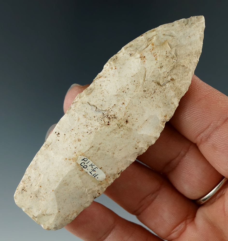 3 5/16" Agate Basin found in Pike Co.,  Illinois.