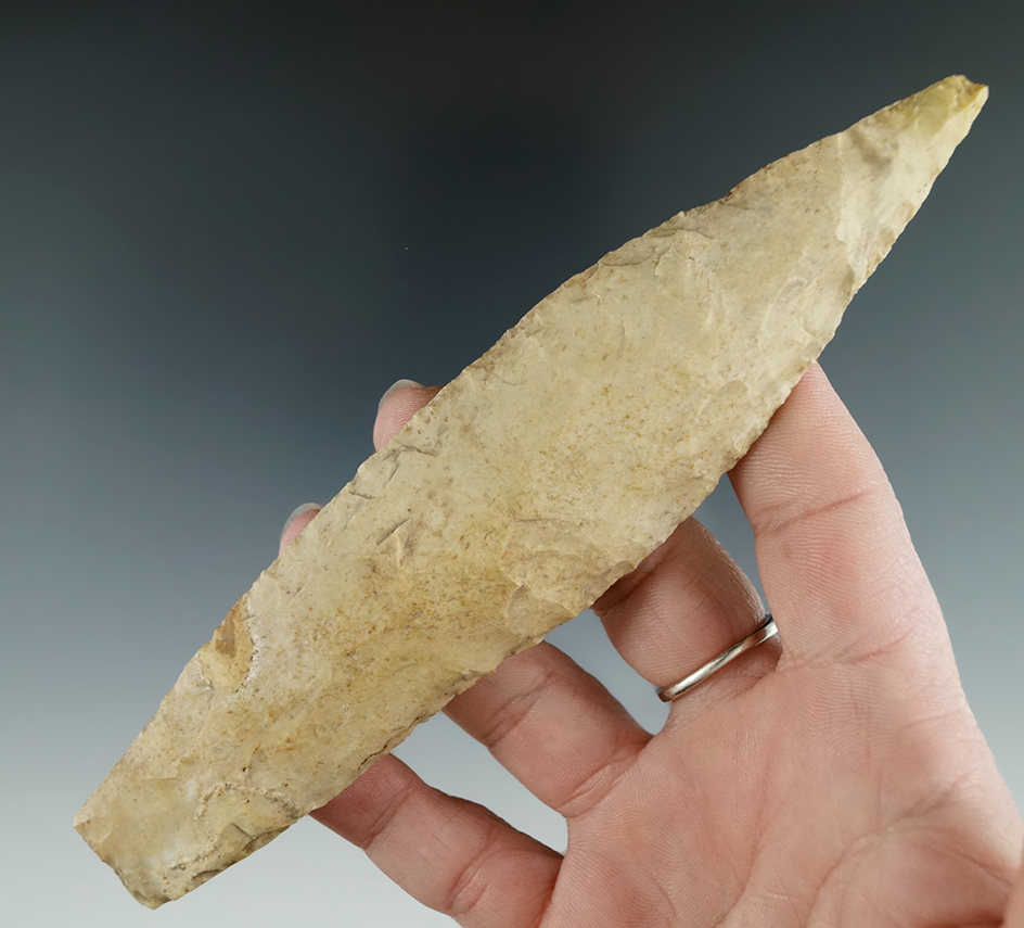 6" Sedalia made from Burlington Chert, found in Pettis Co., Missouri. Davis COA.