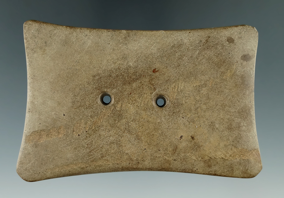 4" Adena Quadriconcave Gorget - Greenville Twp., Darke Co., Ohio. Pictured in WW #8, #10,