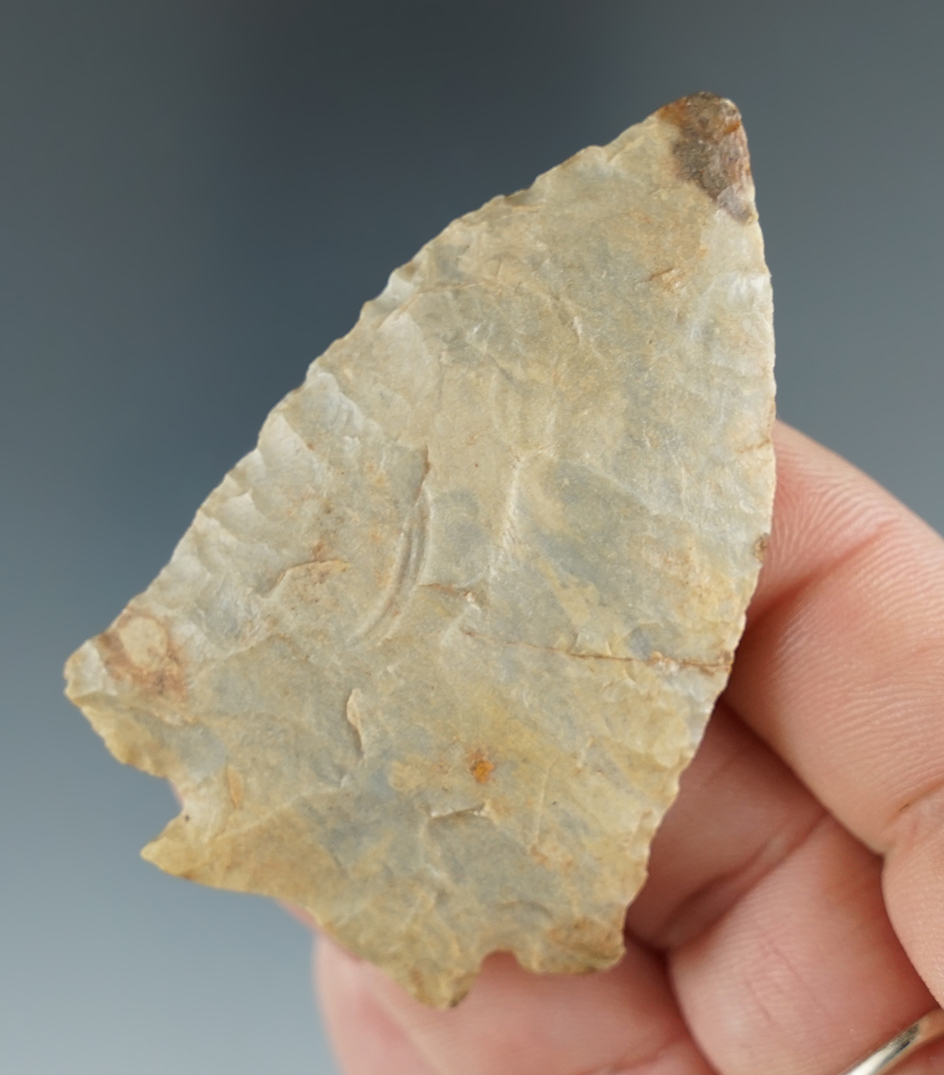 Heavily patinated 2 3/8" Decatur fractured base found in Lincoln Co.,Kentucky.