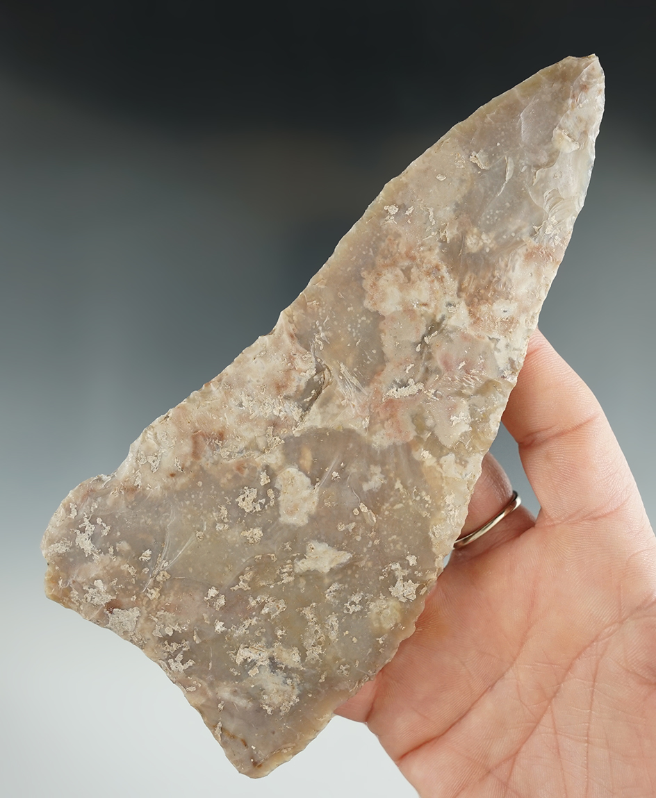 Large and nice! 6 3/16" Flint Blade that was well used in ancient times found in Tom Green Co.,TX.