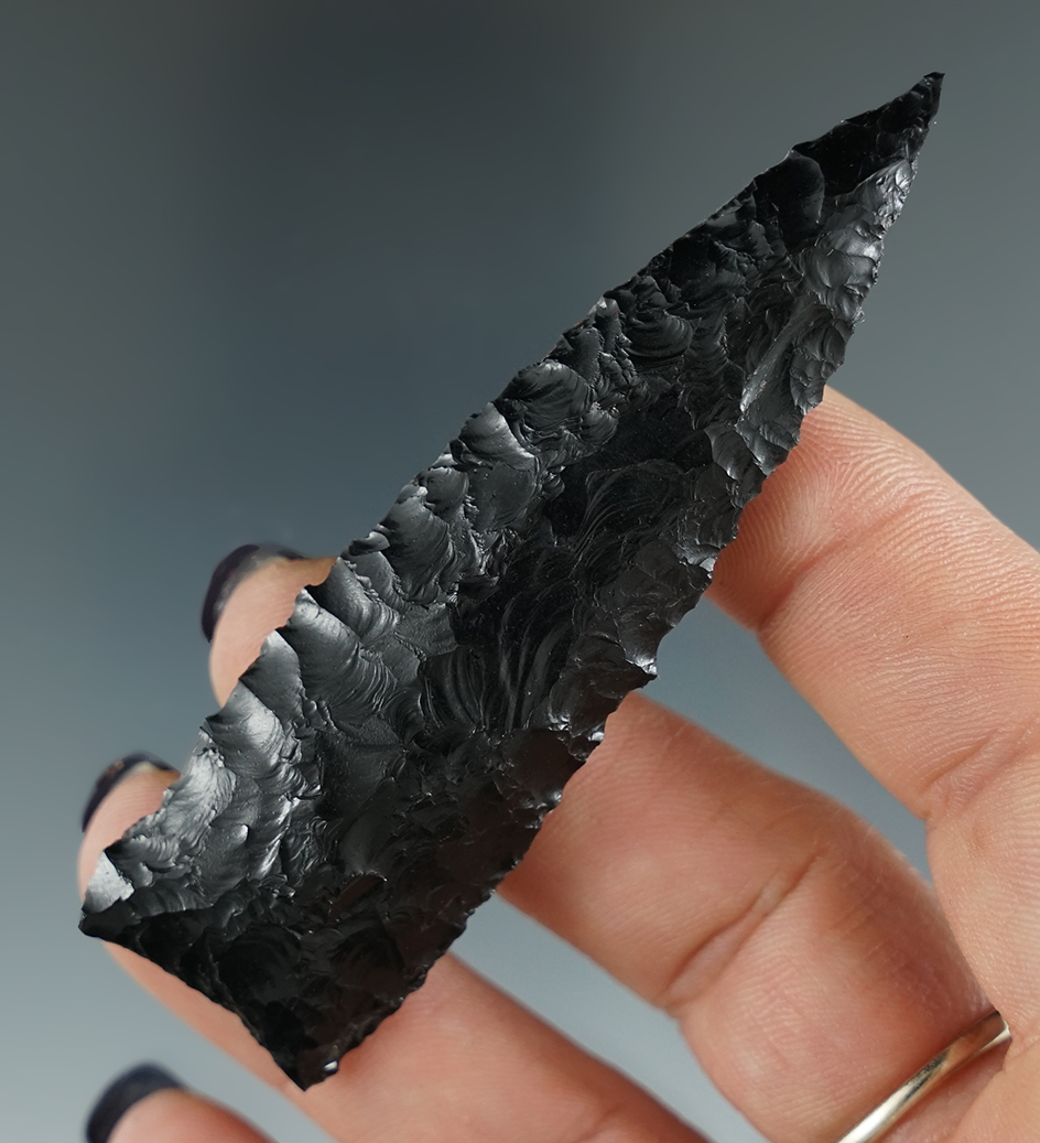 Pictured! Nice! 3 1/8" Humboldt Triangular found near Cougar Mountain, Lake County, Oregon.