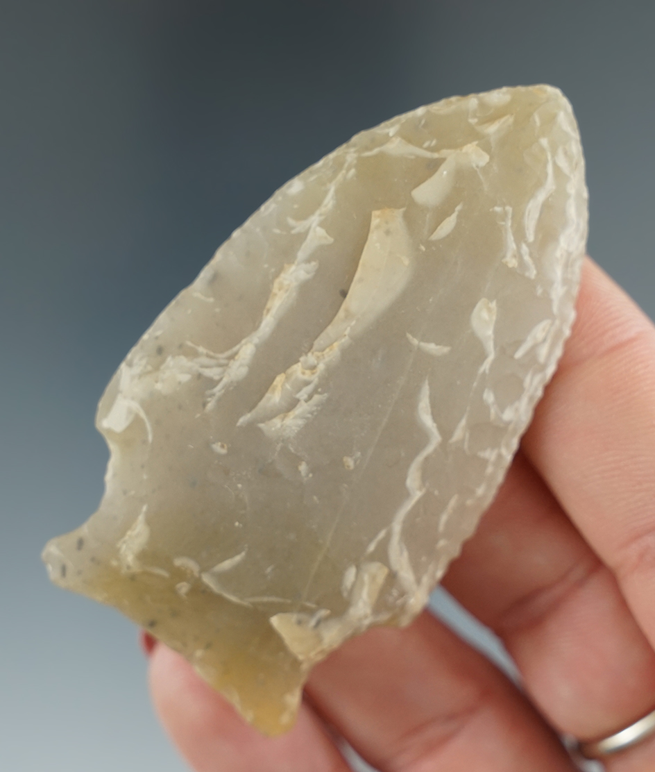 2 5/8" nicely styled novaculite Knife found in Titus Co.,Texas on the Colee farm.