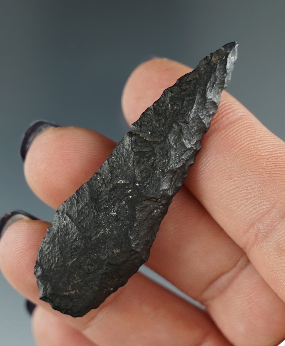 2 3/16" Cascade made from basalt found near the Columbia River, Oregon. Ex. Greer, Jim Hogue