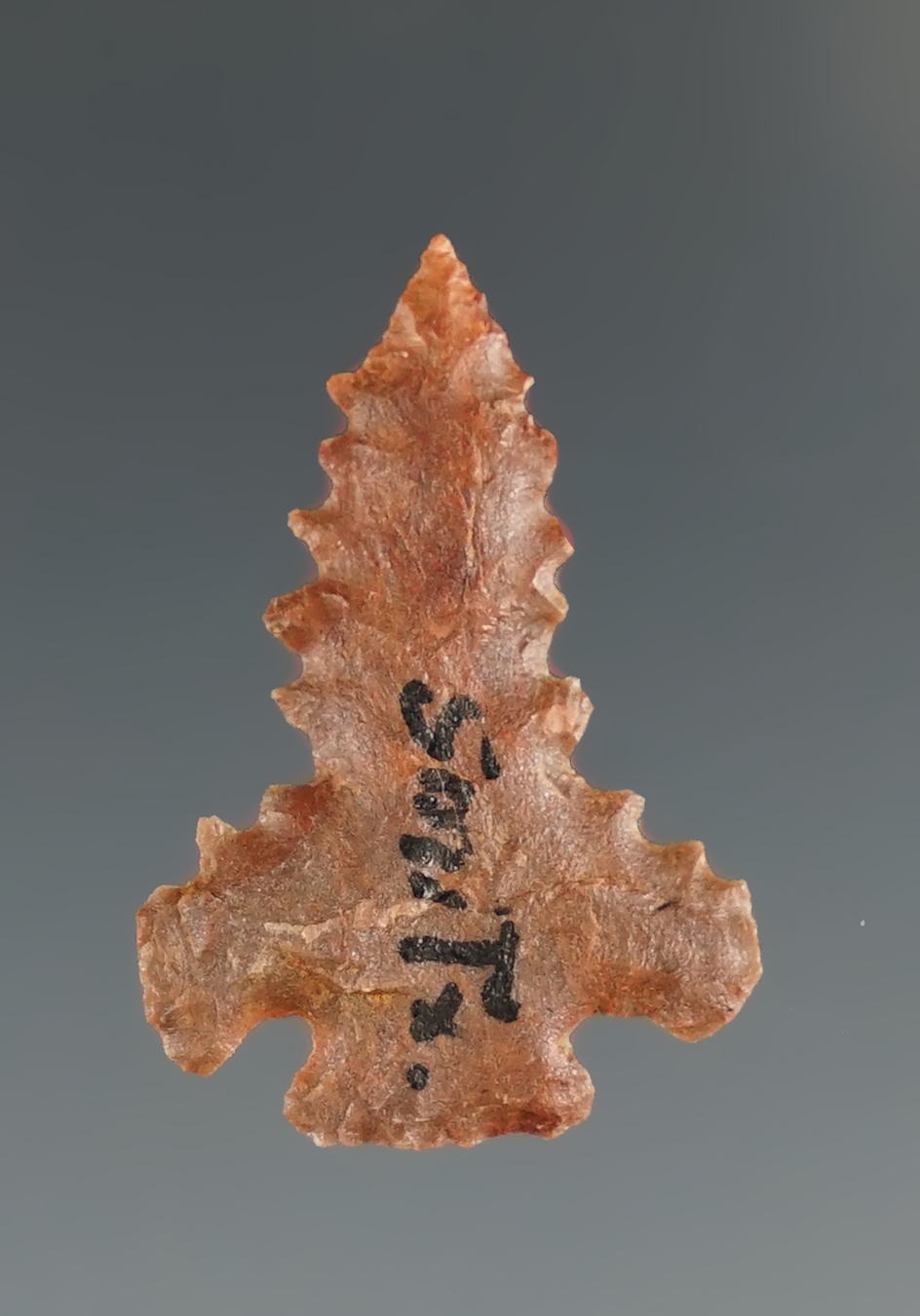 Incredible style and serrations on this 1" Catahoula point found in Smith Co.,Texas.