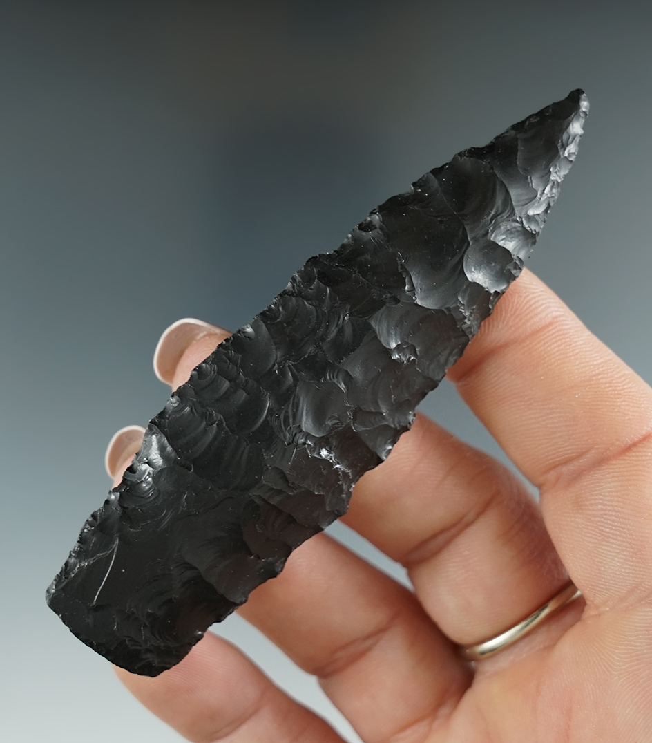 3 1/2" Cody complex Knife with lightly ground lower edges found in Lake Co.,OR. Jackson COA.