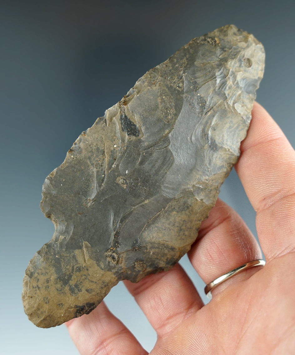 4 1/16" chisel -tip Adena found in Indiana.