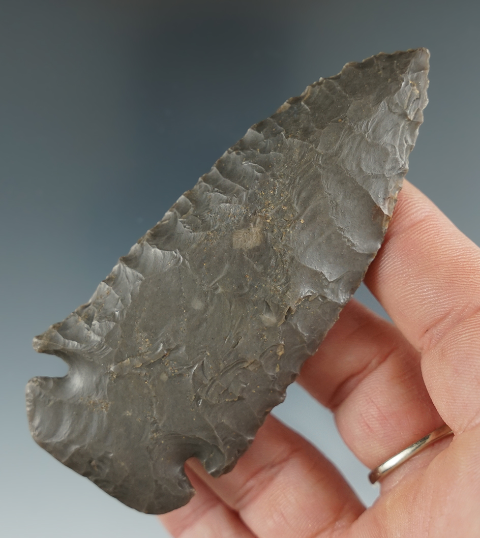 3 9/16" hornstone Dovetail found in Indiana with very minor modern retouch to tip.