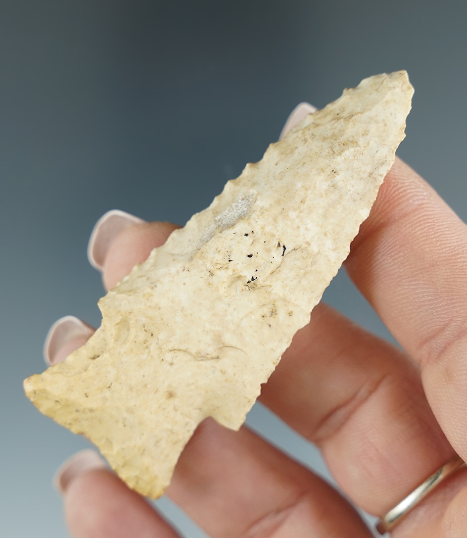 2 3/4" deeply beveled Hardin found in Illinois.