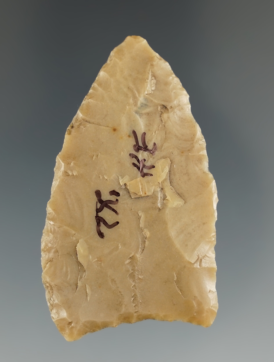 Thin and well flaked 2 1/8" Blade found in Texas.