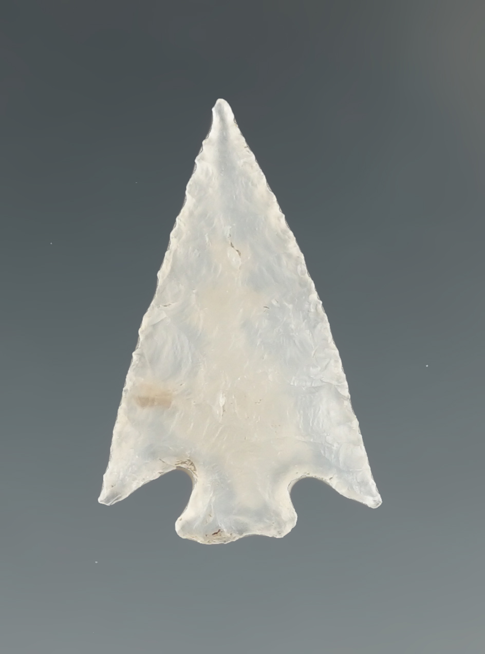 Excellent flaking and style on this 1" Columbia Plateau found near the Columbia River. Ex. Jim Hogue