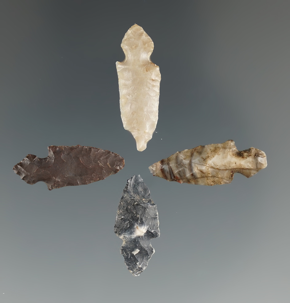 Set of four Klickitat Dagger points found near the Columbia River from the collection of Jim Hogue.