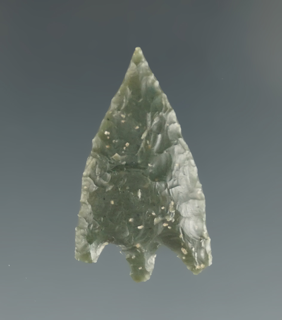 Ex. Museum! 1 1/16" Gunther made from green at Franciscan chert found in southern Oregon.