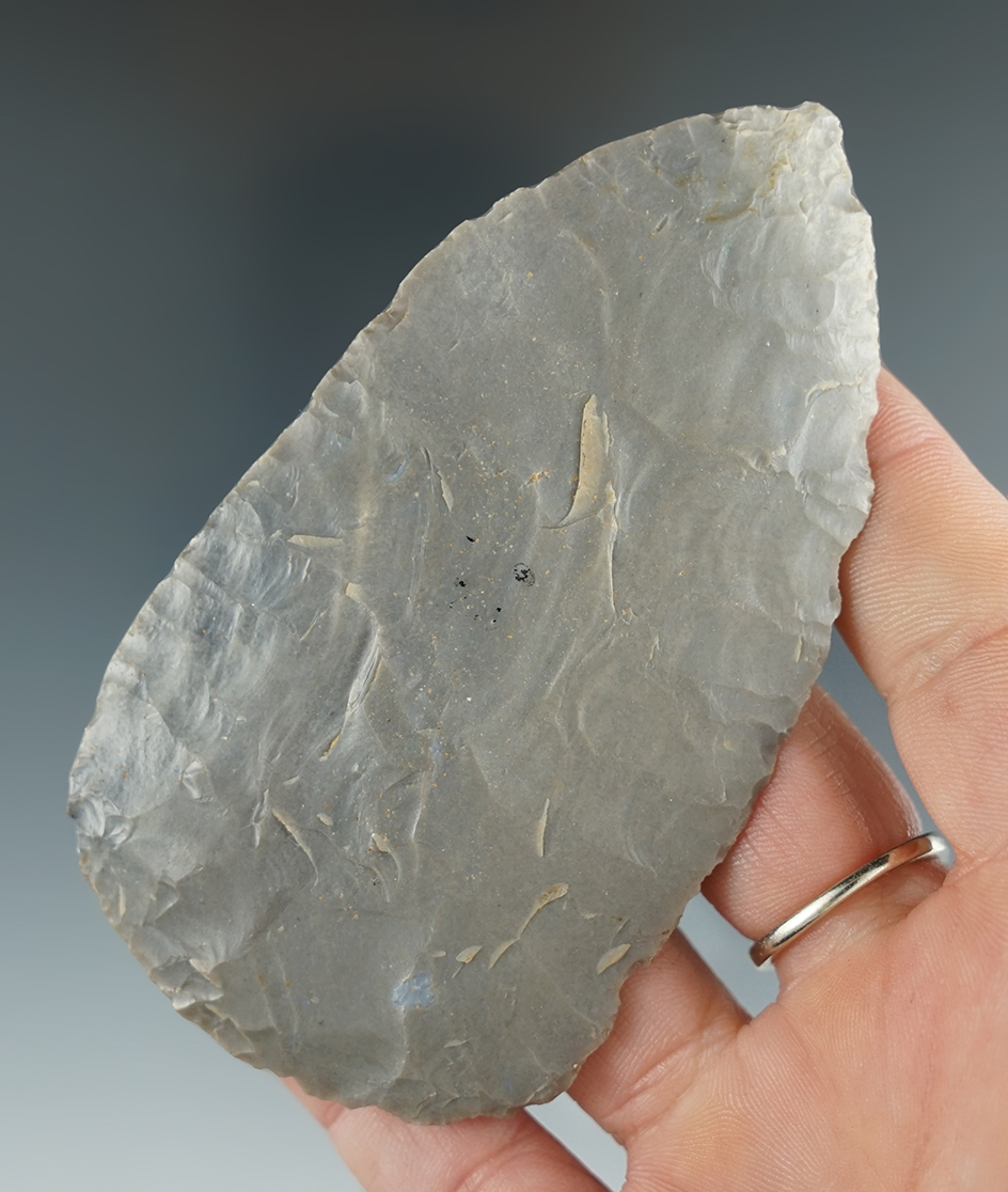 Thin and well flaked! 3 3/4" hornstone Blade found in Indiana.