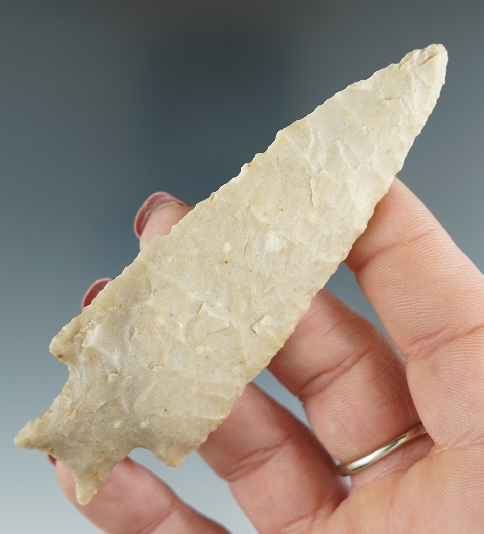 3 13/16" Knife found in Coryell Co.,Texas that is thin and well flaked from high quality material.