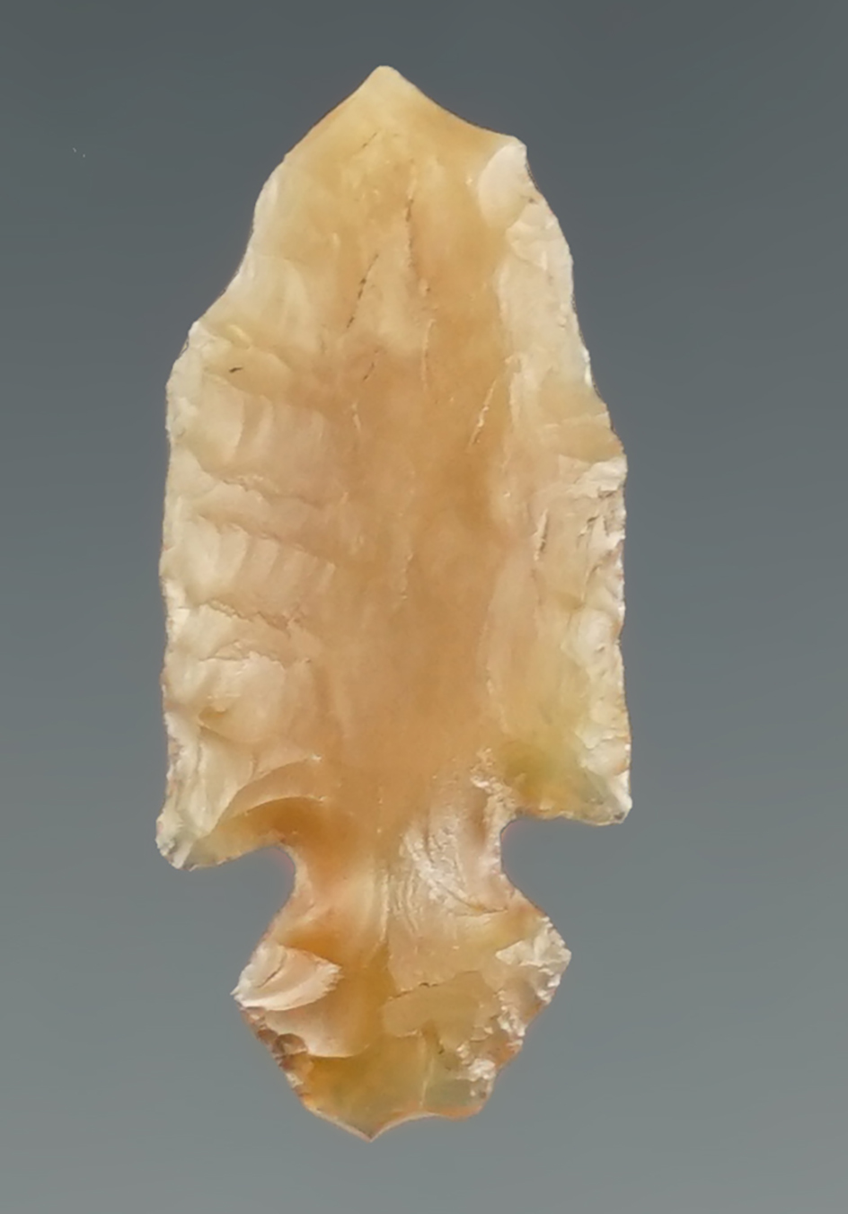 13/16" Klickitat Dagger made from semi-translucent chalcedony found near the Dalles, Oregon.