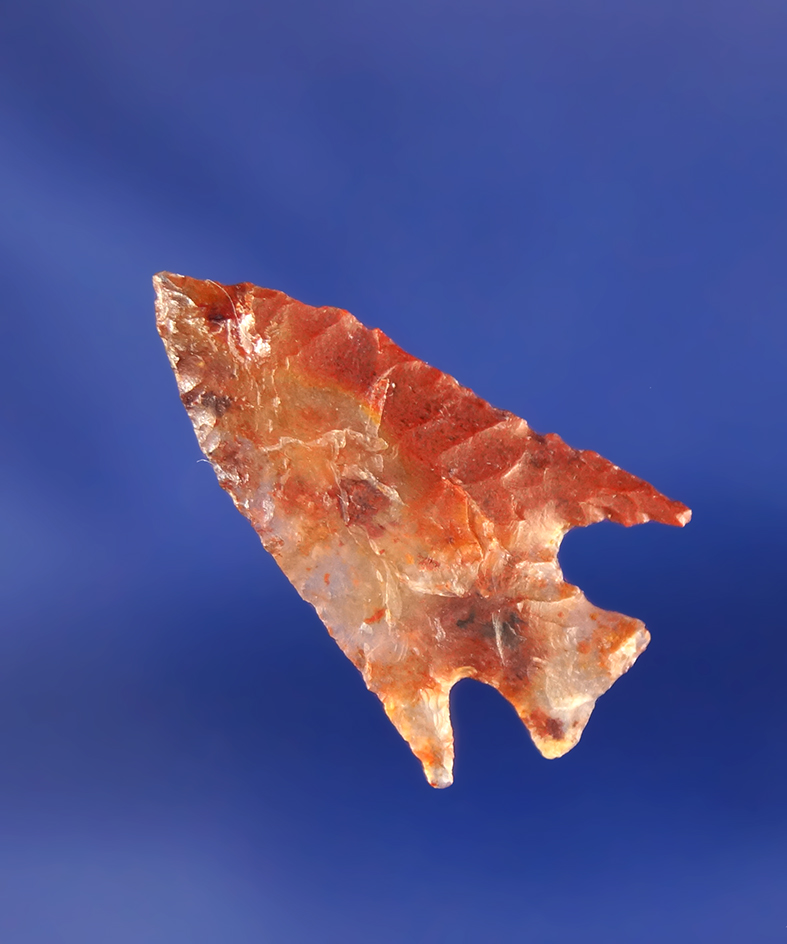 15/16" Rose Springs Cornernotch - beautifully translucent multicolored agate -Biggs Junction Oregon.