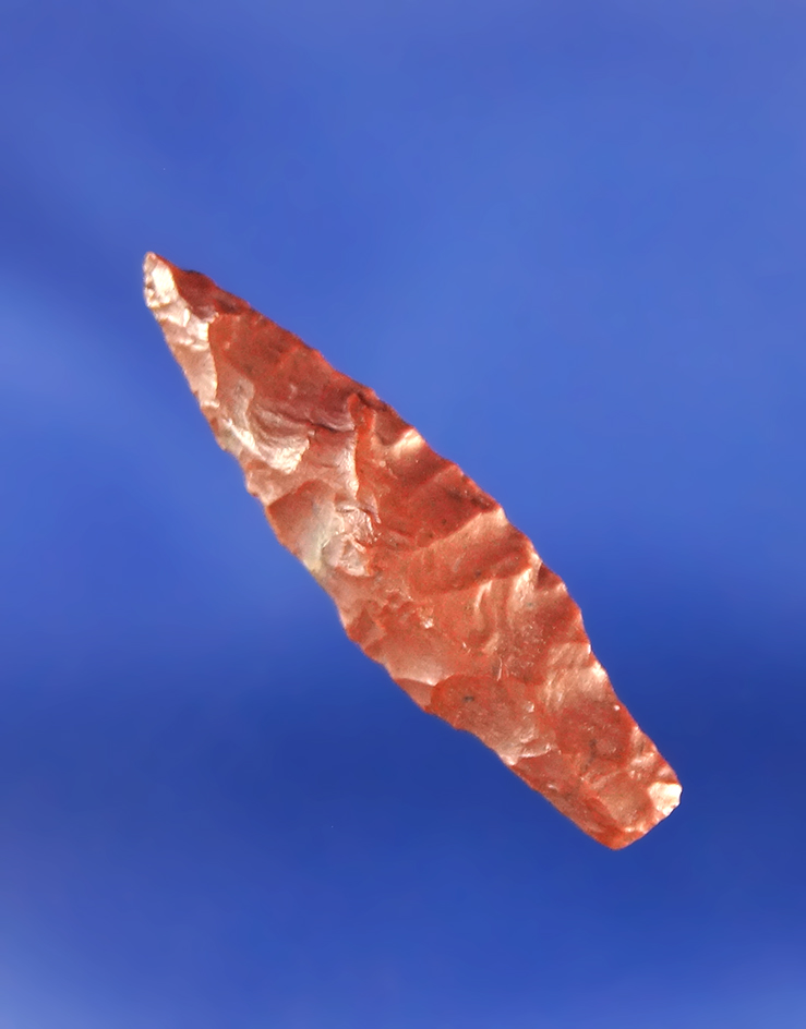15/16" red Jasper Dagger found near the Columbia River, Oregon.