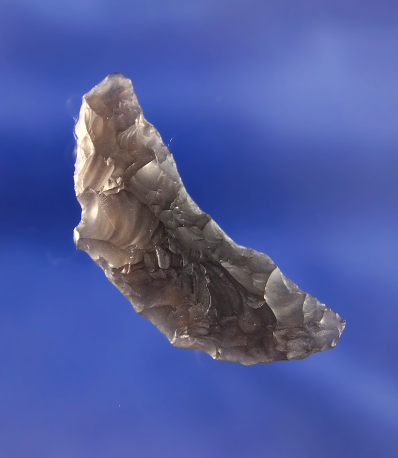 1 7/16" Obsidian Paleo butterfly Crescent found near Fort Rock Oregon.