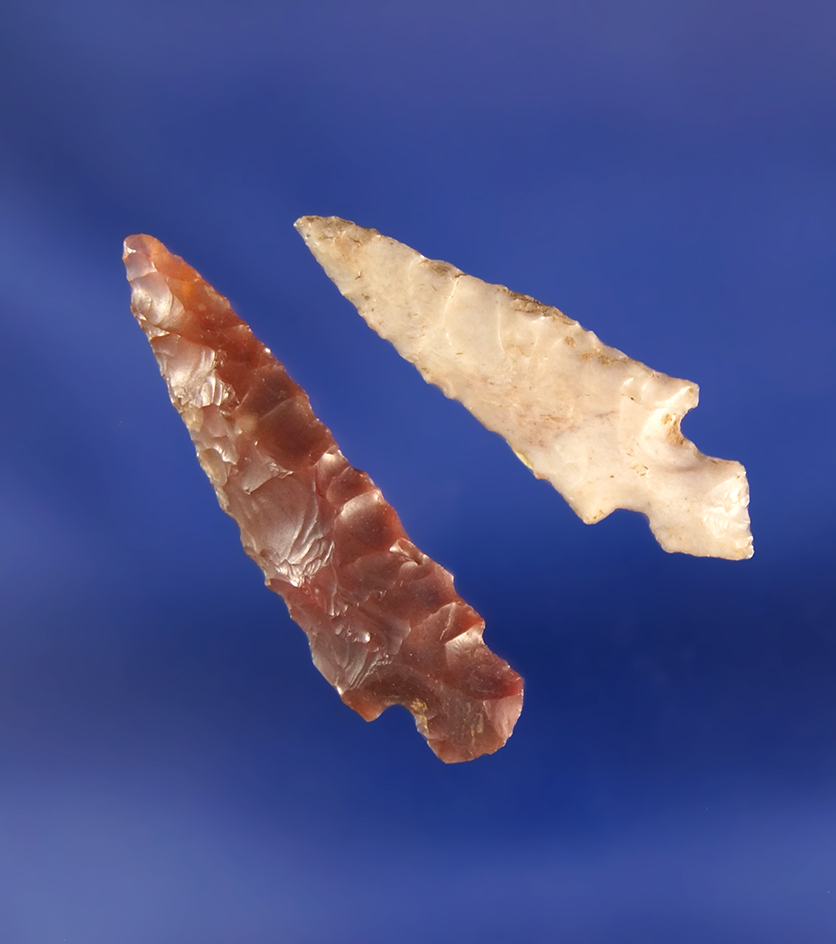 Pair of Columbia River arrowheads including a Klickitat Dagger - Columbia River, OR.