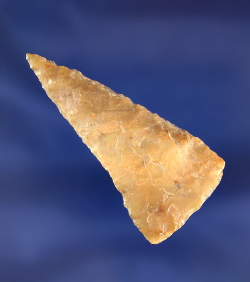 Nicely flaked 2" Plateau Pentagonal Knife found near the Columbia River.