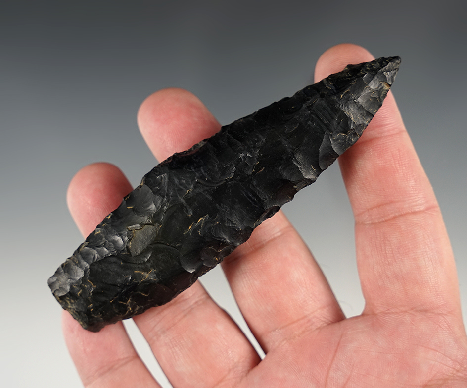 Nice 4 1/4" Archaic Stemmed Knife - Cosh. Co., Ohio.