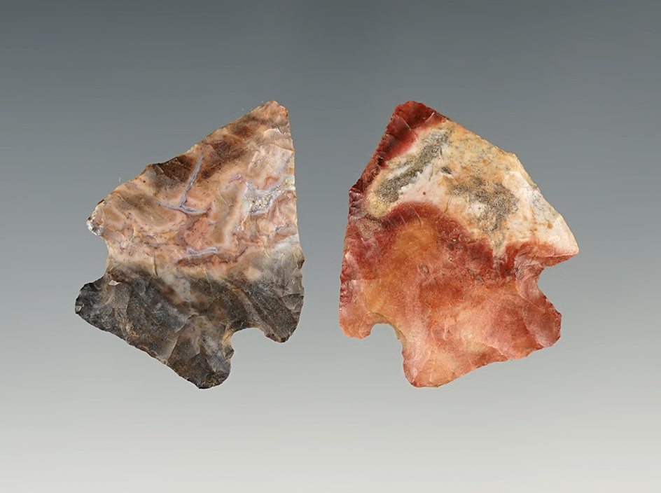 Pair of colorful Flint Ridge Pentagonals - Ohio.