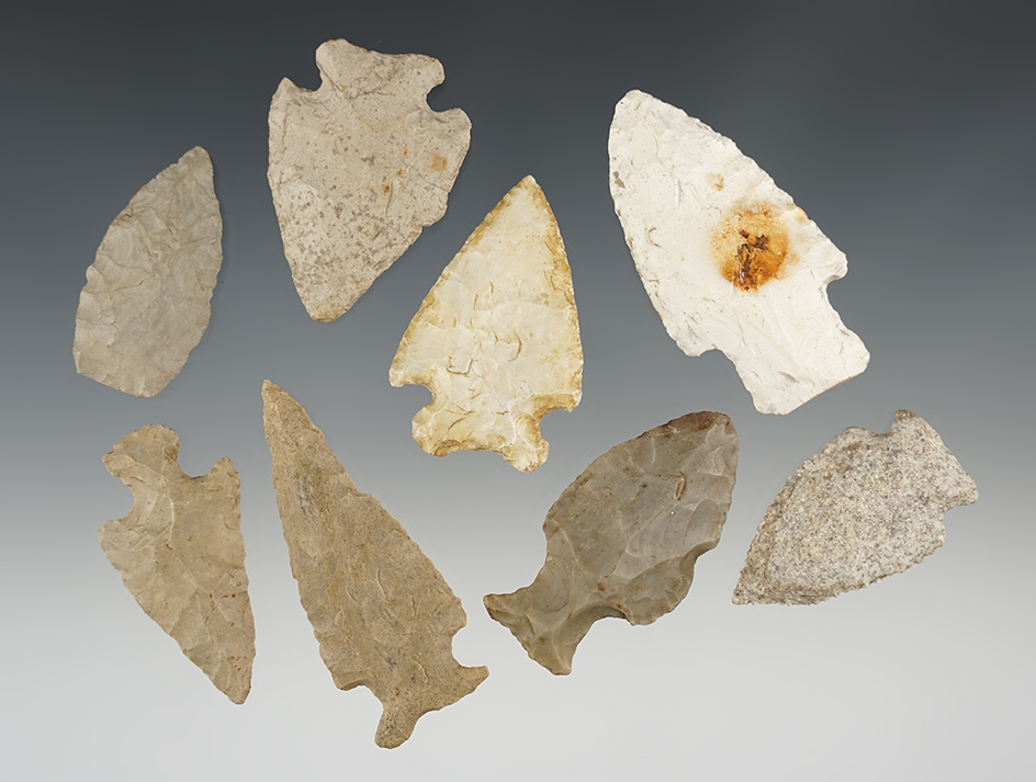 Set of 8 nice assorted Midwest points.