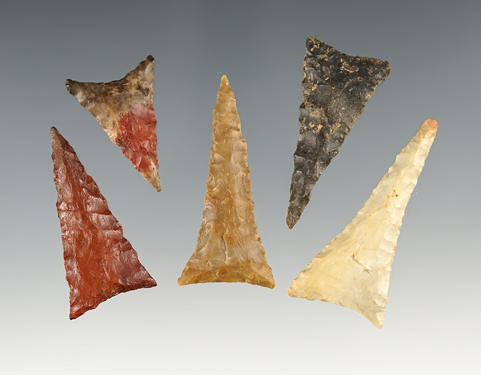 Set of 5 finely made Triangle points - Kentucky.