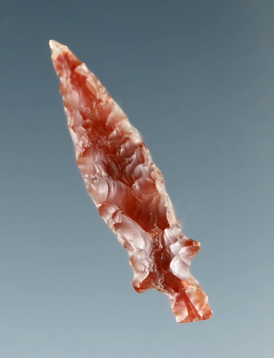 1 1/8" Carnelian Agate Klickitat Dagger found near the John Day Rapids in Klickitat Co., Washington.