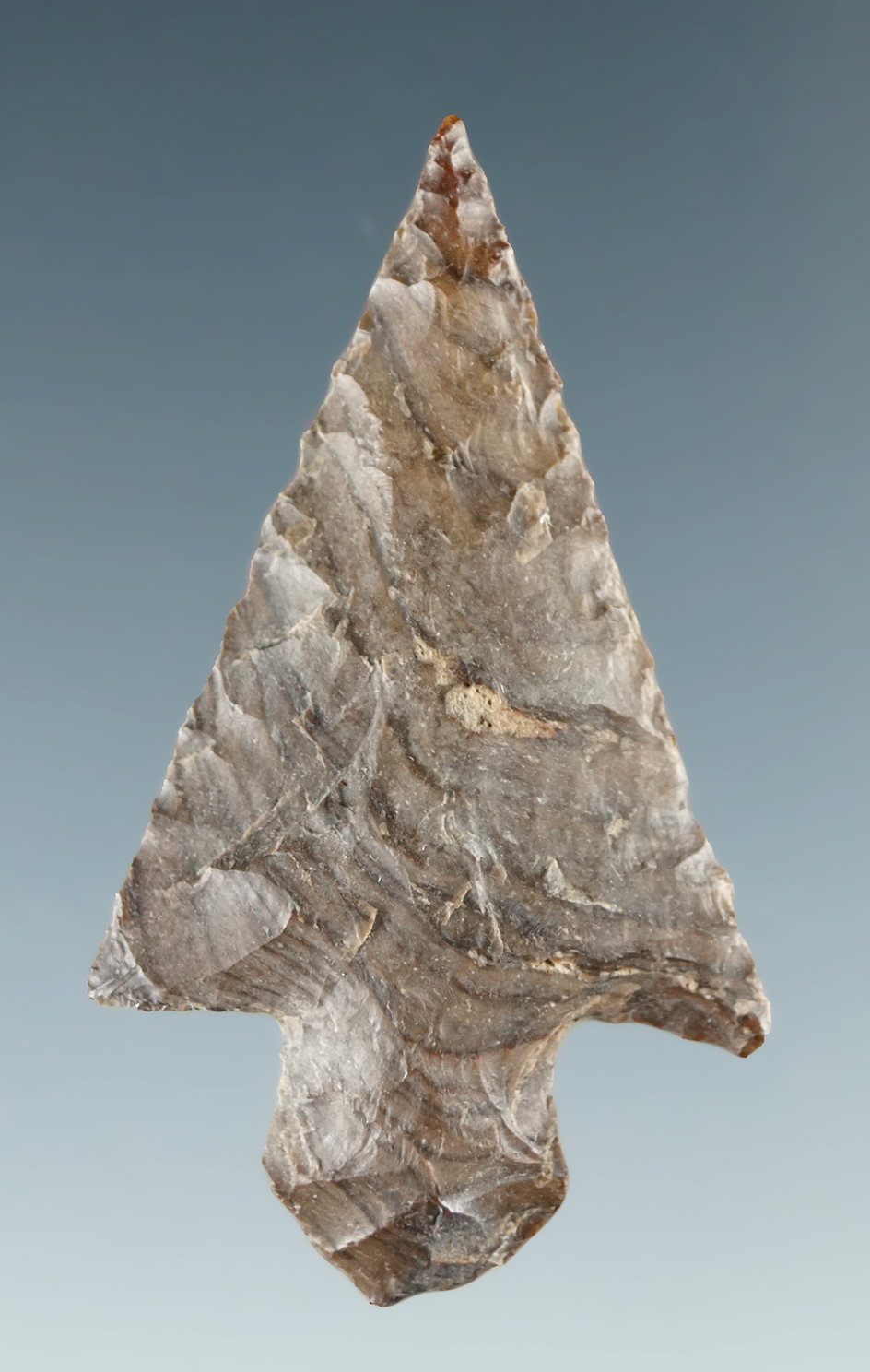 1 1/2" Columbia River arrowhead made from attractive banded material.