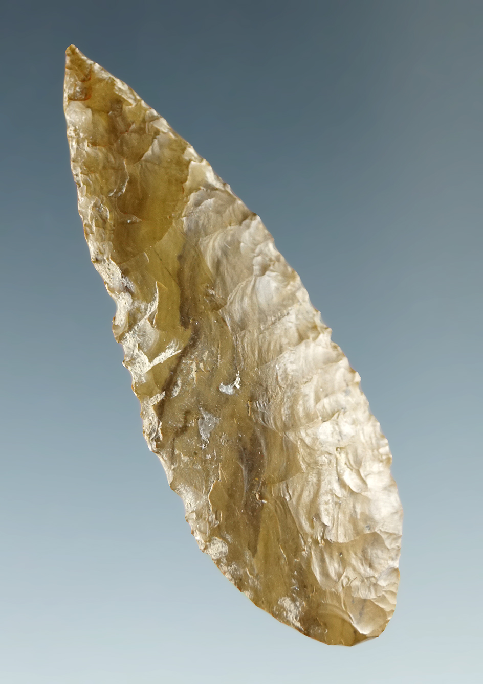 Excellent flaking on this 1 3/4" Cascade Dart with fine edge serrations found near the Columbia Rive