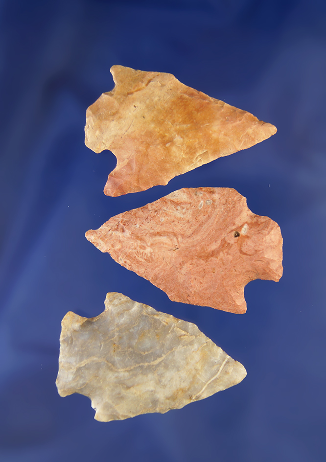 Set of three Ohio Pentagonal points, largest is 1 13/16".