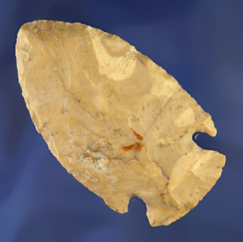 3 7/16" Hopewell found in Logan Co., , Ohio. Made from Flint Ridge Flint. Bennett COA.
