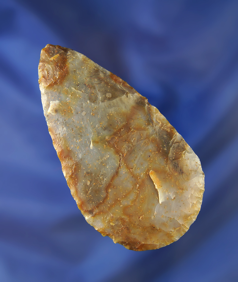 Nicely patinated 2 7/8" Adena Blade - Cambridge Ohio in 1964-beautifully colored Flint Ridge-