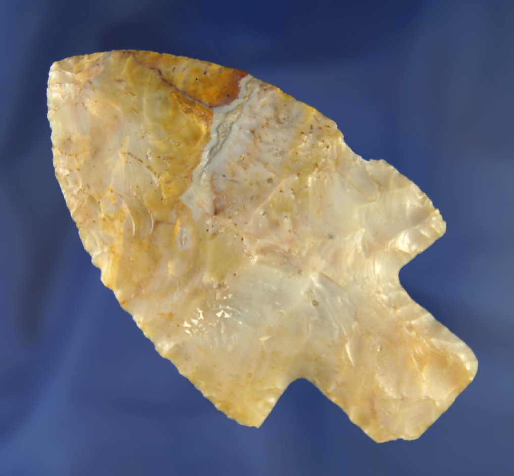 3 1/2" Flint Ridge Flint Adena found in Fairfield Co.,  Ohio. Comes with a Davis G-9 COA.