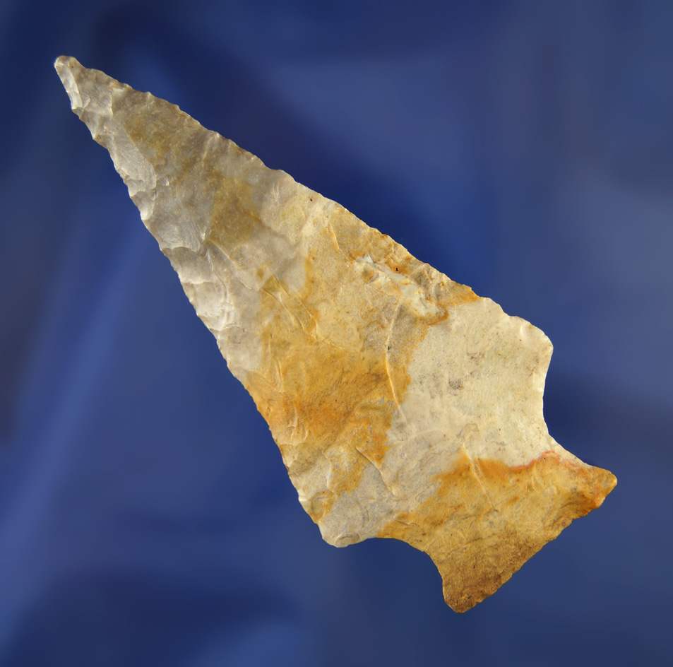 3 1/2" Multi-Colored Coshocton Gray Ashtabula Point found in Medina Co., Ohio.