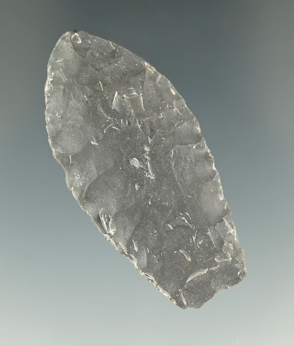 1 7/8" Paleo Spedis. Found along the Mid Columbia River in the 1950's. Ex. Charles Hall.