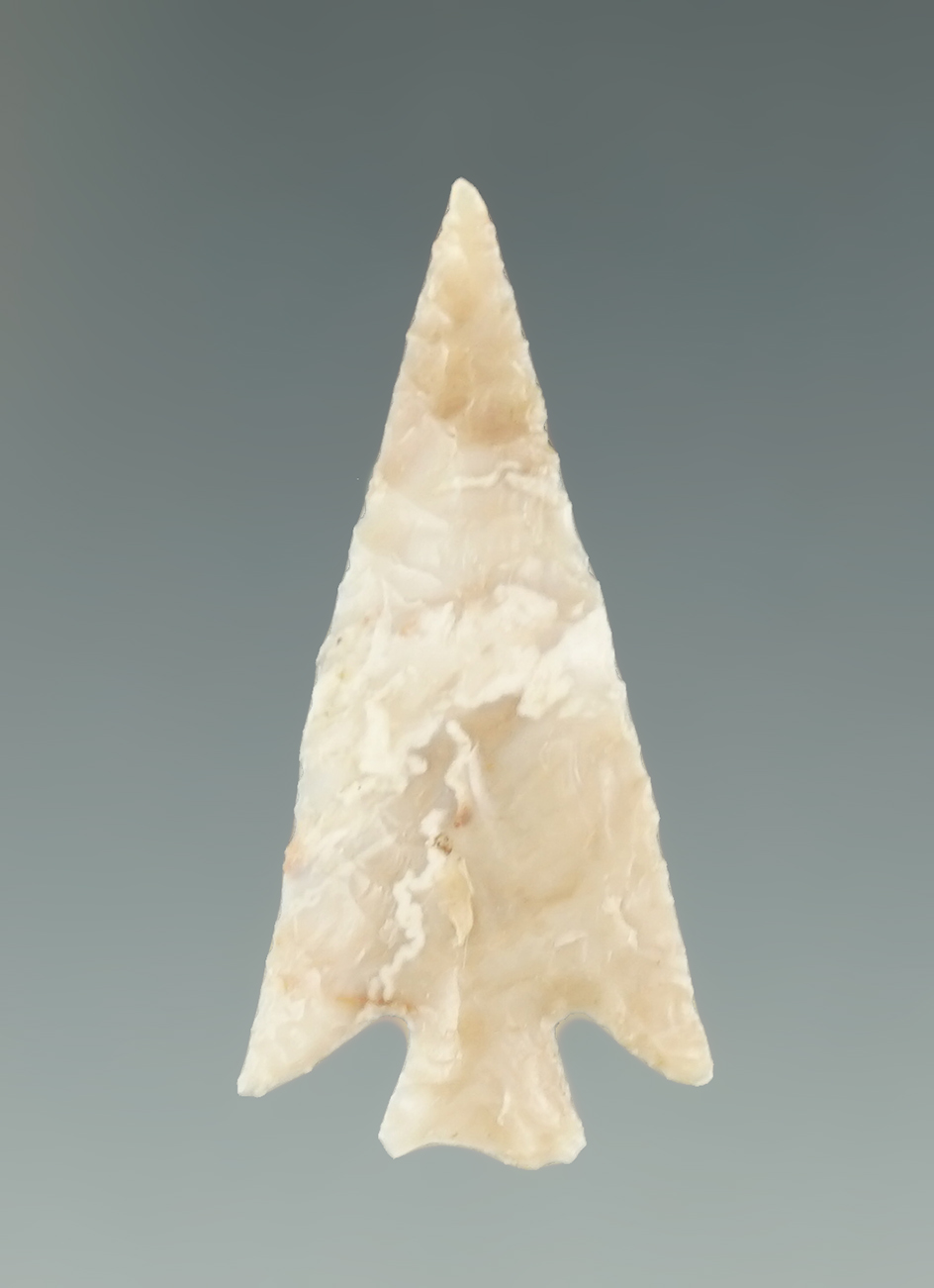 Classic style 1 1/4" Columbia Plateau with excellent flaking found near the Columbia River.