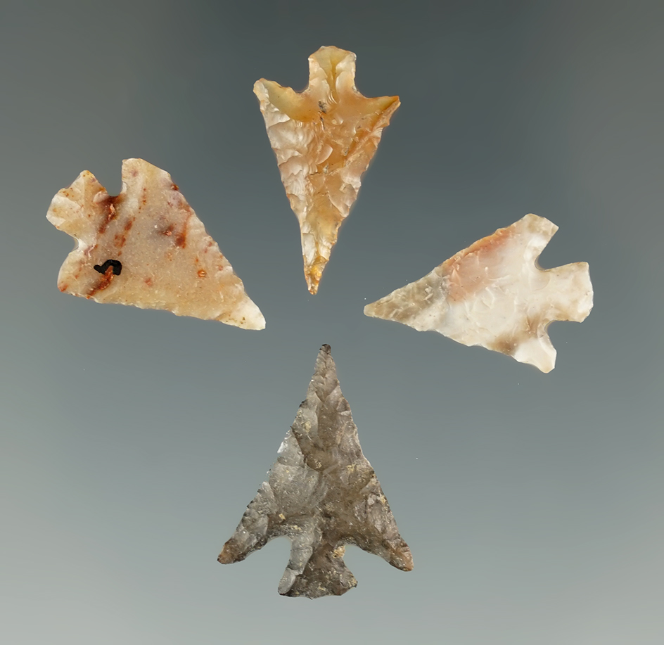 Set of 4 Columbia Plateau Points, largest is 7/8".